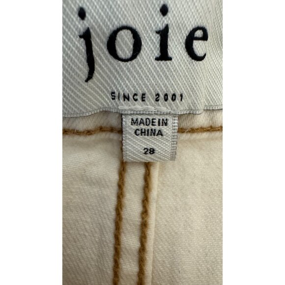 joie Size 28 High-Rise Button-Fly Off White Denim Shorts W/Front & Back Pockets - Picture 6 of 16